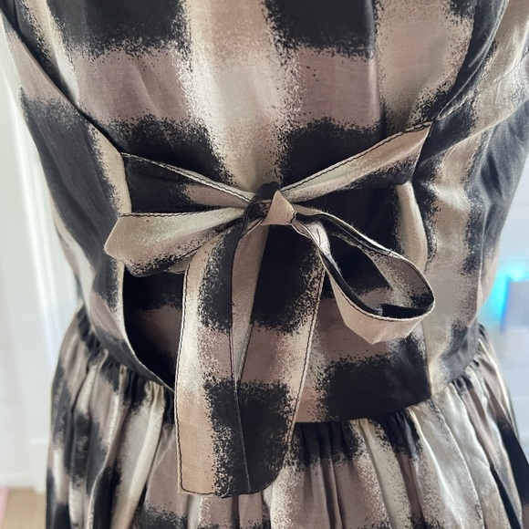 Marc By Marc Jacobs Silk Blend Mini Dress Check Plaid Fit Flare Gray - Size 0 - Picture 3 of 11